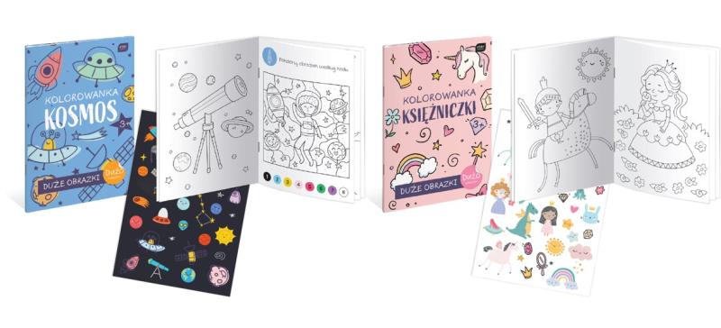 KSIAŻECZKA A4/16 Z NAKLEJKAMI KOSMOS,KSIĘŻNICZKI