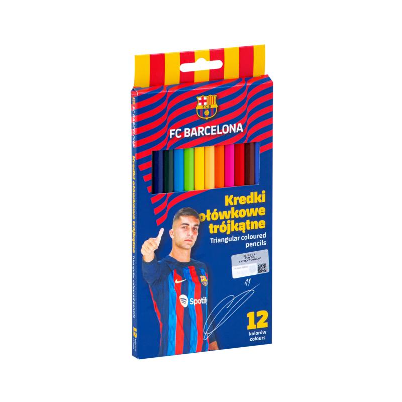KREDKI OŁÓWKOWE 12 TRÓJKĄTNE FC BARCELONA - 12 kolorów