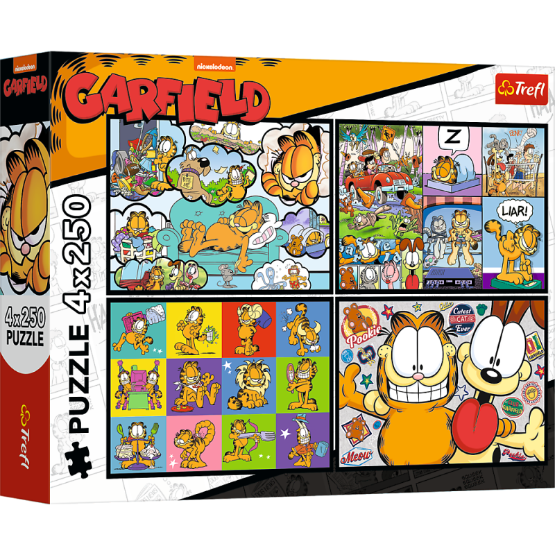 PUZZLE 4X250 TREFL GARFIELD NIE LUBI PONIEDZIAŁKÓW