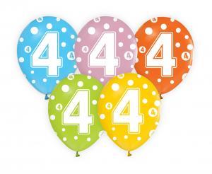 BALONY Z CYFRAMI 4 12CALI 5SZT