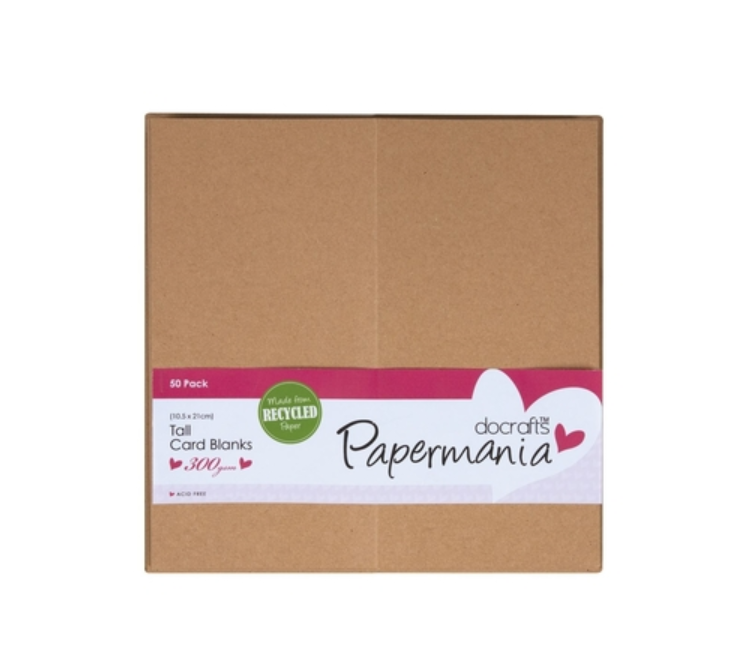 ZESTAW PODŁUŻNYCH KOPERT I KART - PAPERMANIA – RECYCLED KRAFT, 50 SZT.