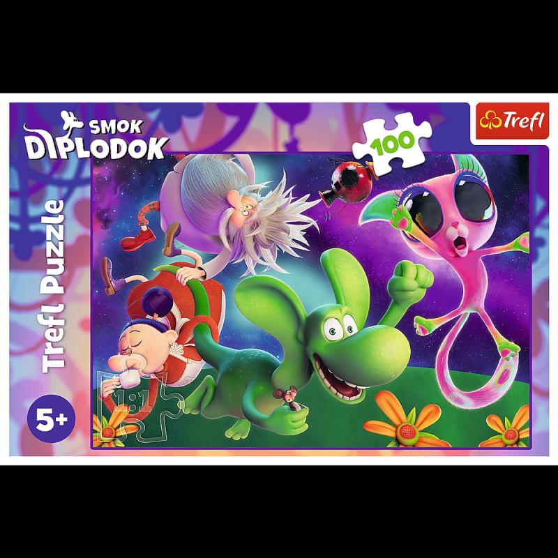 PUZZLE 100 TREFL SMOK DIPLODOK I PRZYJACIELE