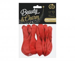 BALONY BEAUTY&CHARM PASTELOWE CZERWONE 12/10SZT WALENTYNKI