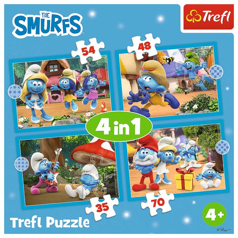 PUZZLE 4W1 TREFL WIOSKA SMERFÓW
