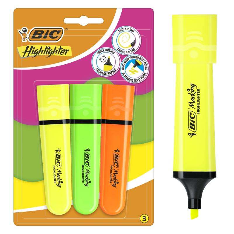 ZAKREŚLACZ BIC FLAT MIX NEON A3 BLISTER