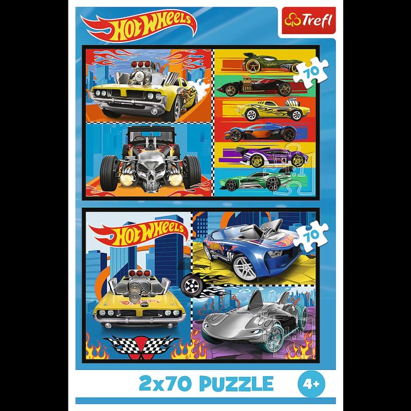 PUZZLE 2X70 TREFL SAMOCHODZIKI-HOT WHEELS