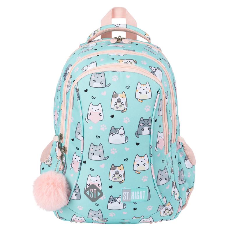 PLECAK 3-KOMOROWY CHARMING CATS STRIGHT BP-26