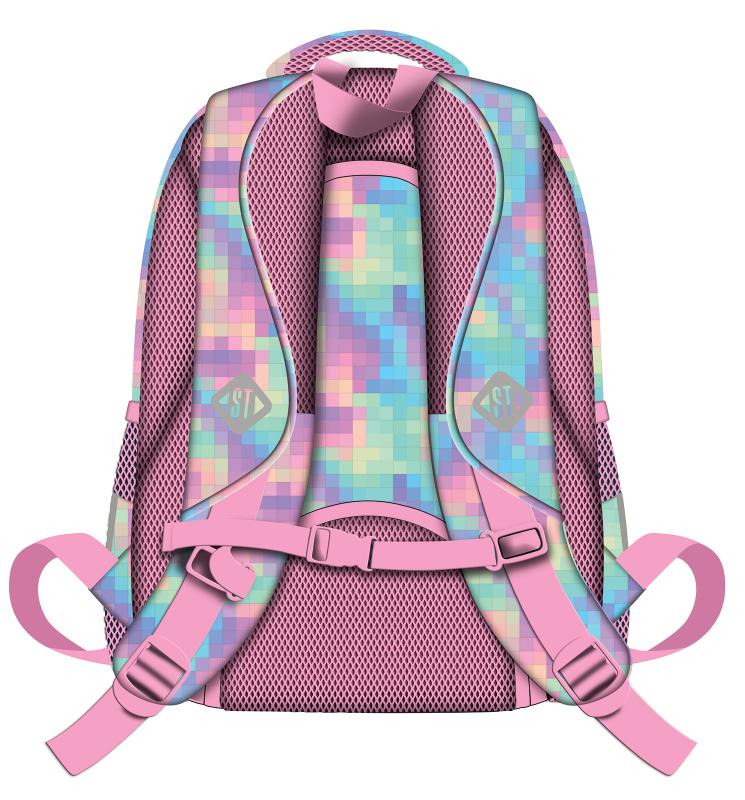 PLECAK 4-KOMOROWY PASTEL PIXELS STRIGHT BP-58
