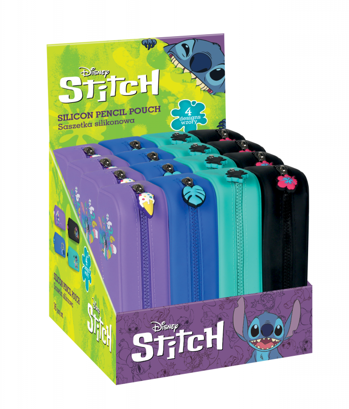 SASZETKA SILIKONOWA - MIX 4 KOLORÓW DISNEY BLACK STITCH