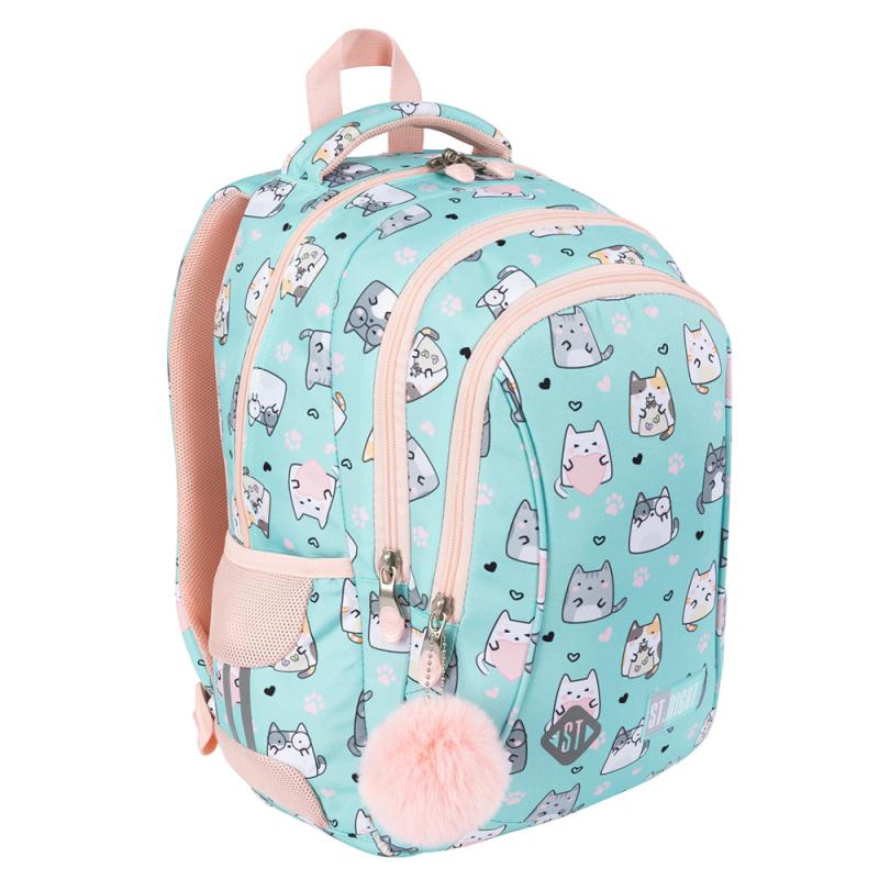 PLECAK 3-KOMOROWY CHARMING CATS STRIGHT BP-26