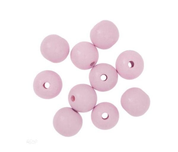 KORALIKI DREWNIANE KULKI 2,5CM LILIOWE 10SZT