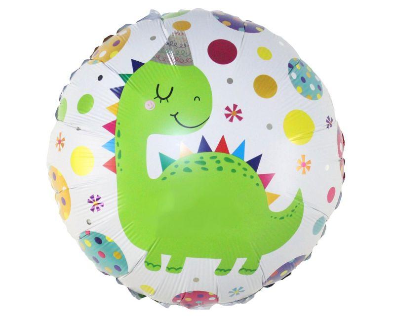 BALON FOLIOWY DINOZAUR W CZAPECZCE 18'