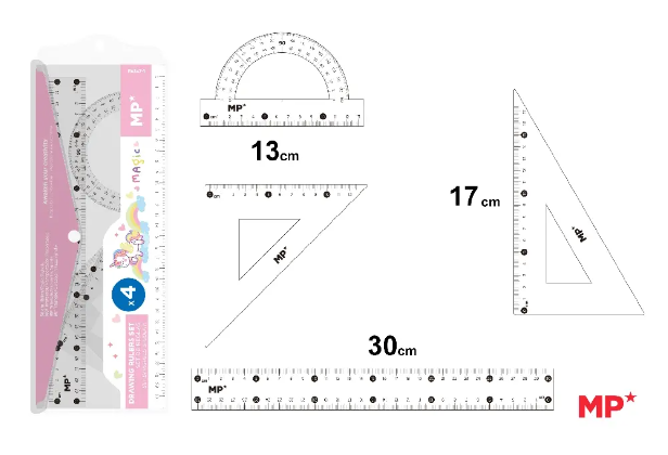 ZESTAW GEOMETRYCZNY JEDNOROŻEC 4 ELEMENTY MP