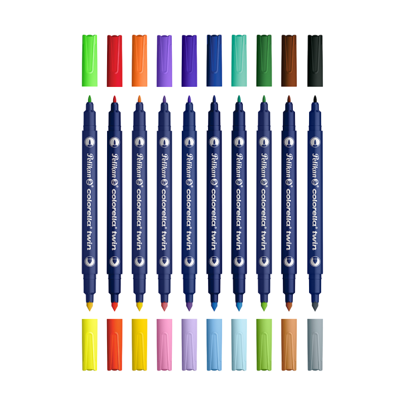 FLAMASTRY 10 PELIKAN COLORELLA TWIN