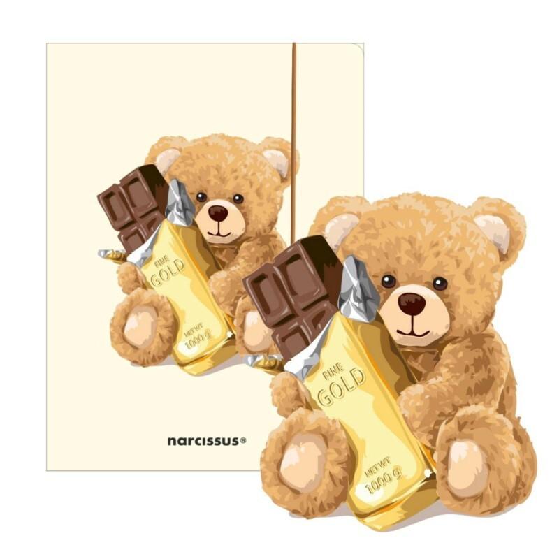 TECZKA Z GUMKĄ A4 TEDDIES&MIŚ Z CZEKOLADĄ NARCISSUS
