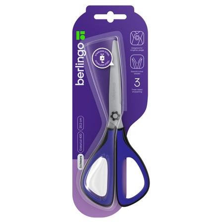 NOŻYCZKI 20,2CM BERLINGO EASYCUT 400 SOFT GRIP 3D NIEBIESKIE