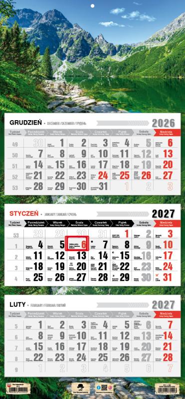 KALENDARZ TRÓJDZIELNY KT-1 PŁASKA GŁÓWKA 2027