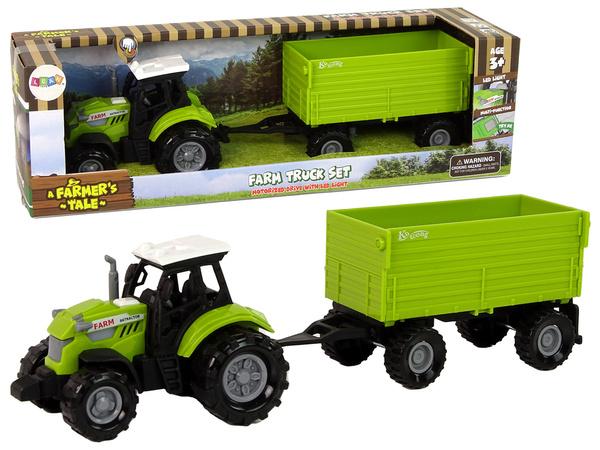 TRAKTOR ROLNICZY Z PRZYCZEPĄ ZIELONY ŚWIATŁA DŹWIĘKI