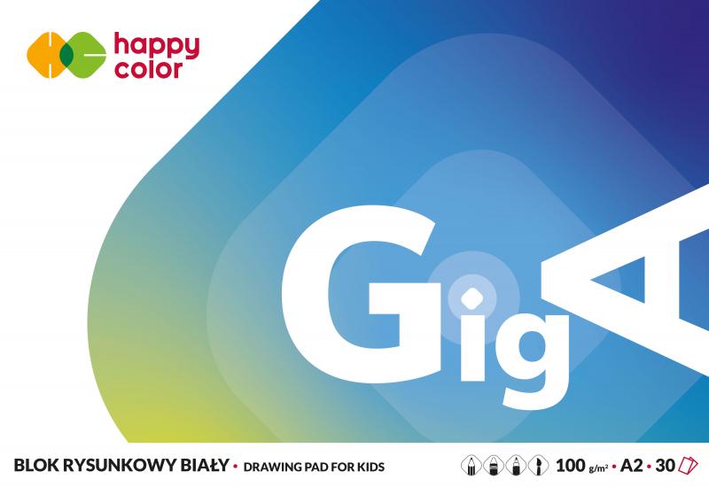 BLOK RYSUNKOWY A2/30 GIGA BIAŁY 100G HAPPY COLOR