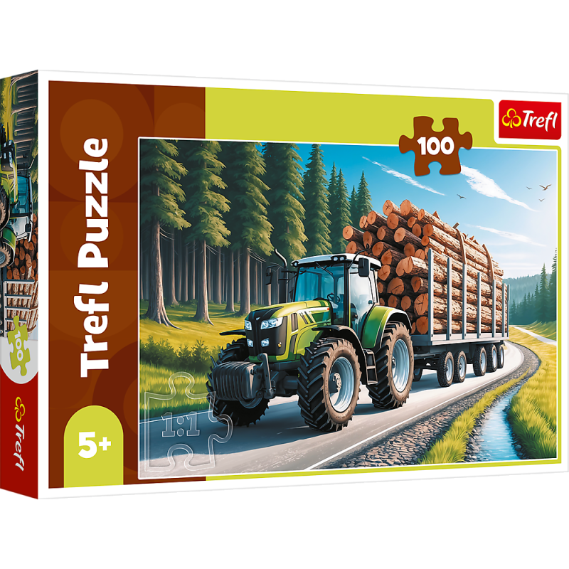 PUZZLE 100 TREFL CIĄGNIK LEŚNY