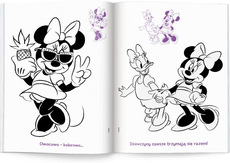 KSIĄŻECZKA MINNIE. NAKLEJAM I KOLORUJĘ