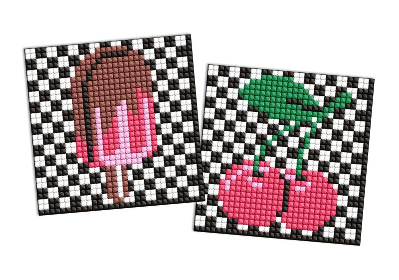 ZESTAW DO MOZAIKI DIAMENTOWEJ KIDS Z MAGNETYCZNĄ PODSTAWĄ LOL SURPISE WIŚNIE I LÓD 9X9CM