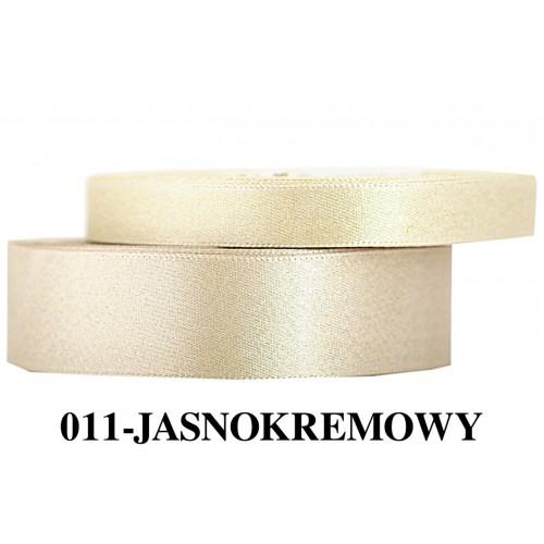 WSTĄŻKA SATYNOWA Z BROKATEM 12MM/22MB JASNOKREMOWA