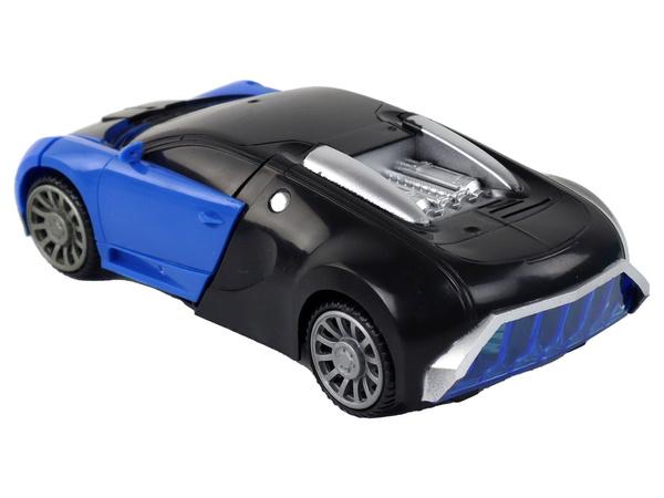SAMOCHÓD-ROBOT 2W1 BUGATTI NIEBIESKI EFEKTY ŚWIETLNE