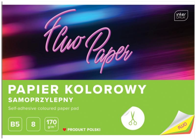 ZESZYT PAPIERÓW KOLOROWYCH B5 INTER SAMOPRZYLEPNY FLUO