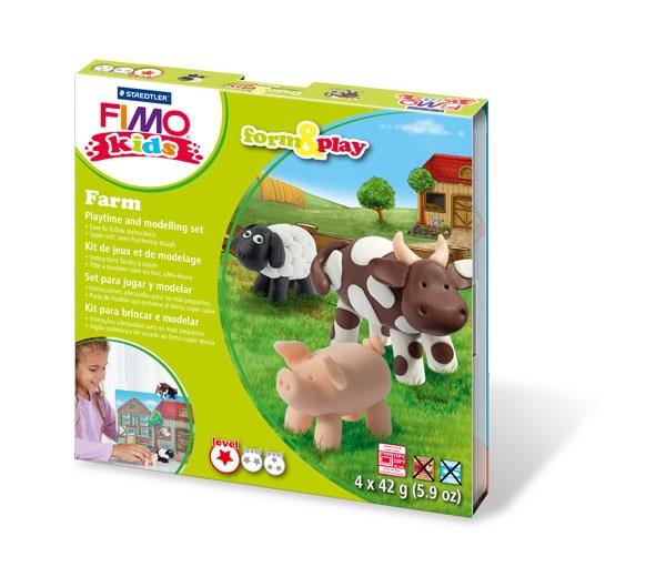 ZESTAW FIMO KIDS FORM PLAY FARMA 4X42G