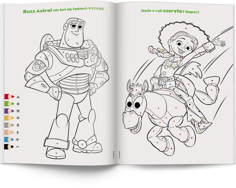 KSIĄŻECZKA DISNEY PIXAR TOY STORY 5 KOLOROWANKA WEDŁUG KODU
