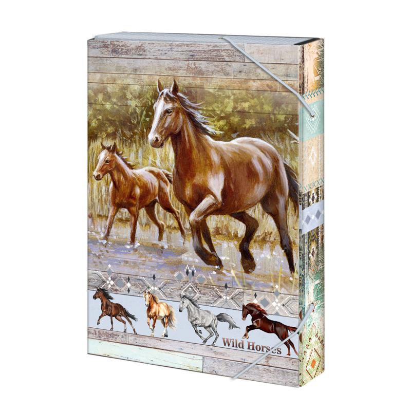 PUDEŁKO A4 NA PRACE SZKOLNE WILD HORSES