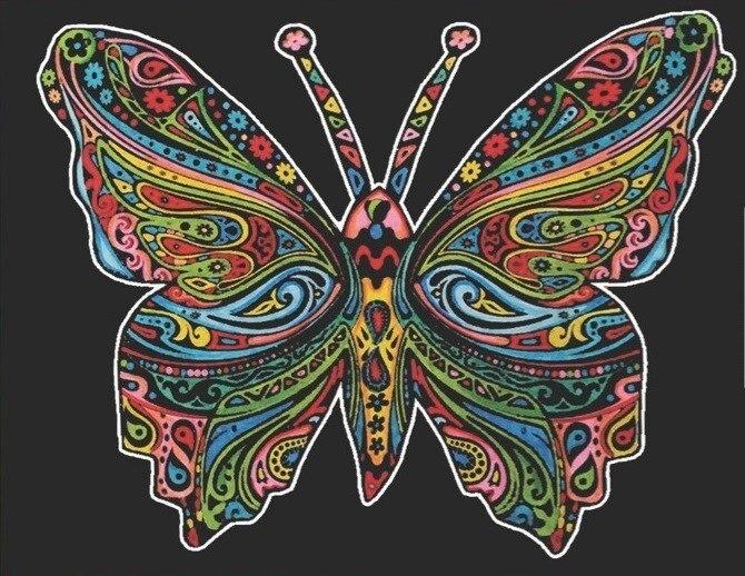 KOLOROWANKA WELWETOWA A4 MOTYL