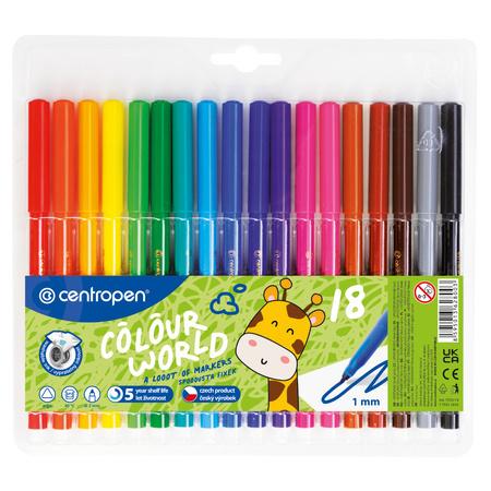 FLAMASTRY 18 CENTROPEN COLOUR WORLD 7550