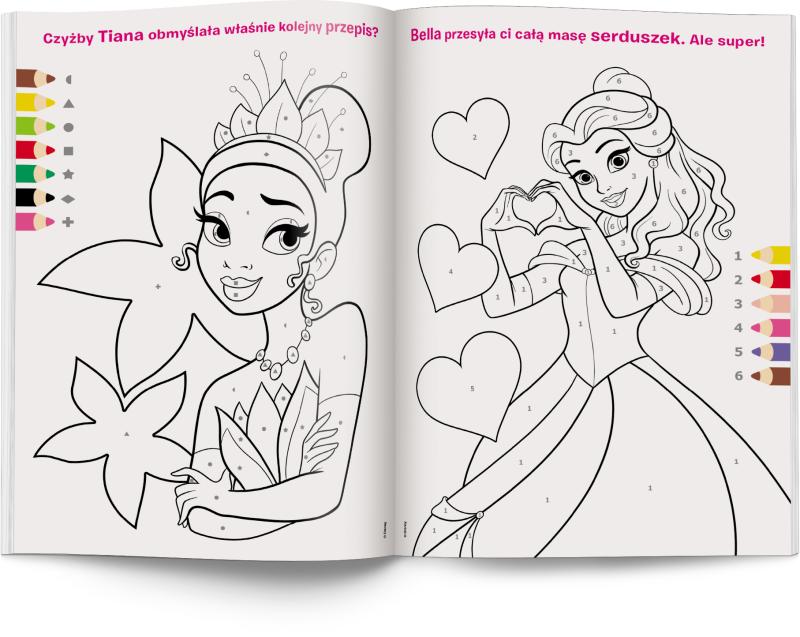 KSIĄŻECZKA DISNEY KSIĘŻNICZKA. KOLOROWANKA WEDŁUG KODU