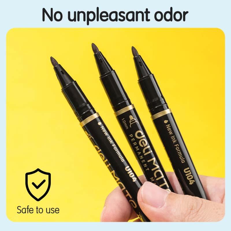 MARKER PERMANENTNY DWUSTRONNY CZARNY 1,0MM I 0,5MM CZARNY DELI A/12