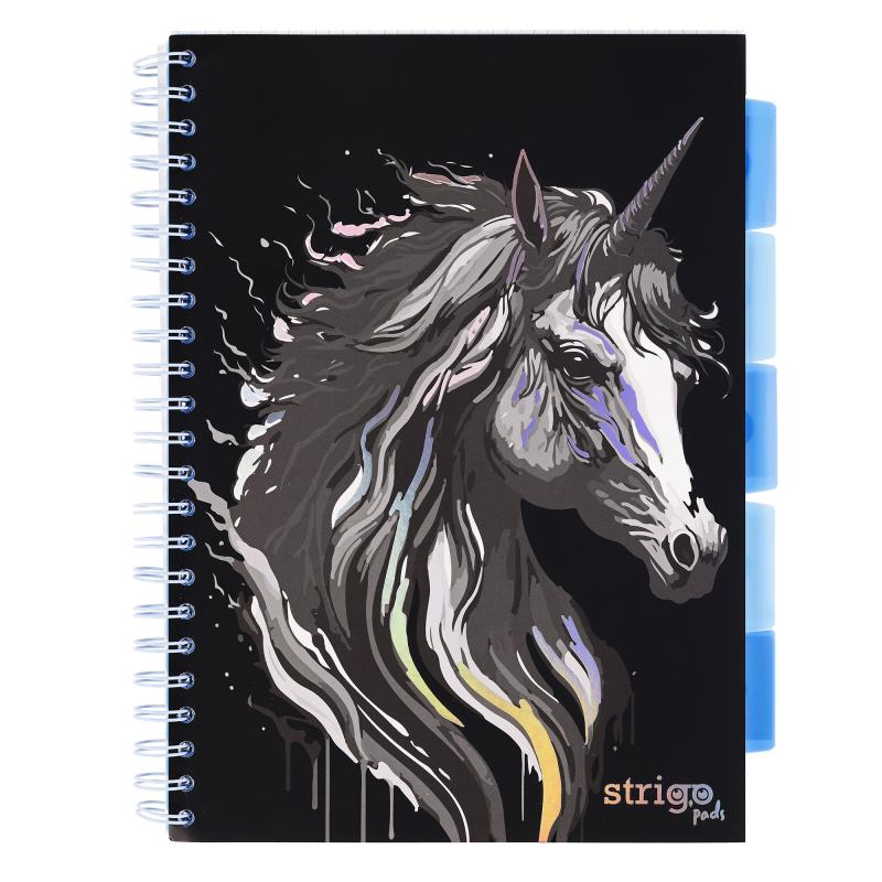 KOŁOZESZYT A4/100# UNICORN CZARNY 80G STRIGO