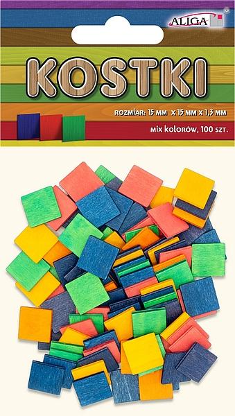 KOSTKI PK-2212 MIX KOLORÓW A/100 15X15X1,3MM