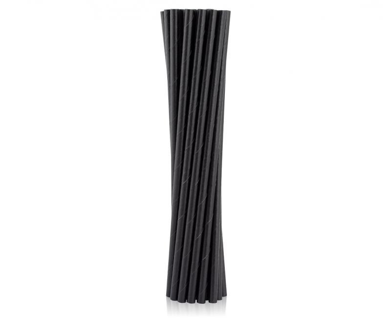 SŁOMKI PAP. CZARNE 6X197MM 100SZT