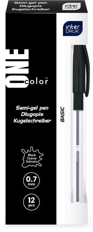 DŁUGOPIS Z GRIPEM CZARNY ONE COLOR A/12