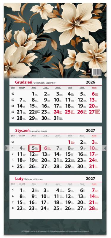 KALENDARZ TRÓJDZIELNY 2027