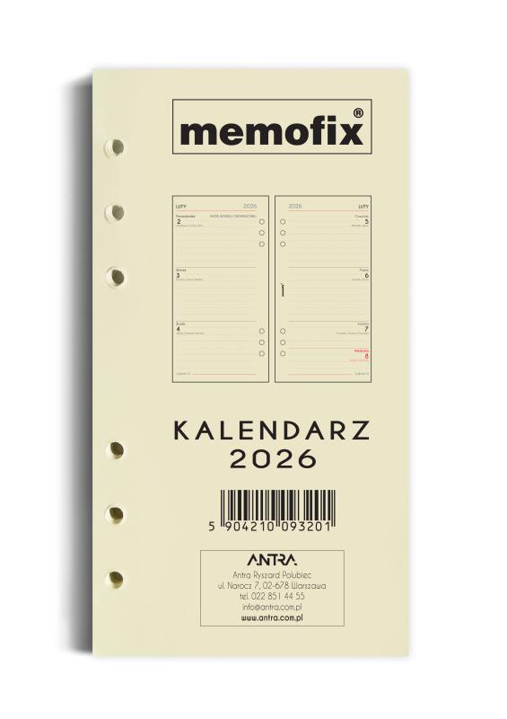 WKŁAD KALENDARZOWY B6 TDW MEMOFIX TYDZIŃ DO WGLĄDU