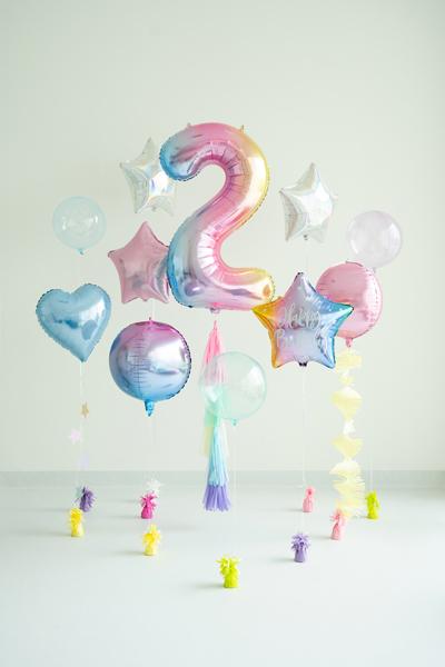 BALON FOLIOWY 2 86CM PASTELOWY TĘCZOWY