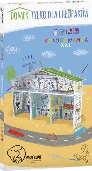 KOLOROWANKA SKŁADANA 3D XXL DOMEK TYLKO DLA CHŁOPAKÓW MONUMI GDD