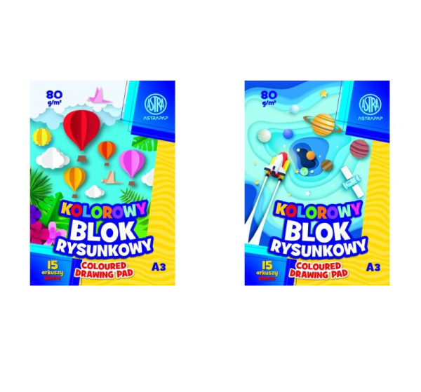 BLOK KOLOROWY A3/15 BARWIONY W MASIE 80G