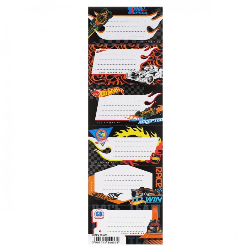 NAKLEJKI NA ZESZYT HOT WHEEL BLACK STK A/25 25/250