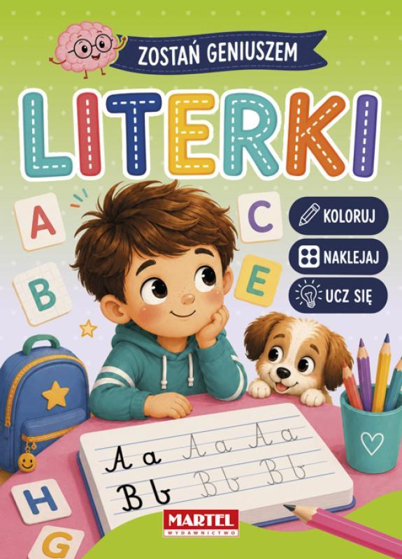 KSIĄŻECZKA ZOSTAŃ GENIUSZEM LITERKI Z NAKLEJKAMI