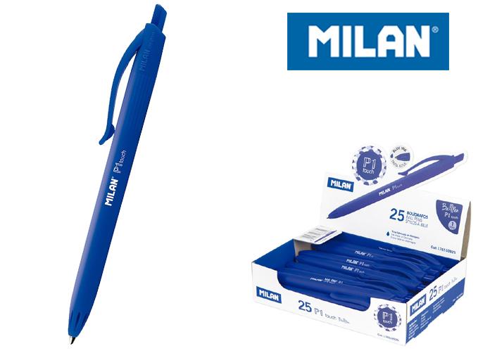 DŁUGOPIS MILAN P1 RUBBER TOUCH NIEBIESKI 25 SZTUK