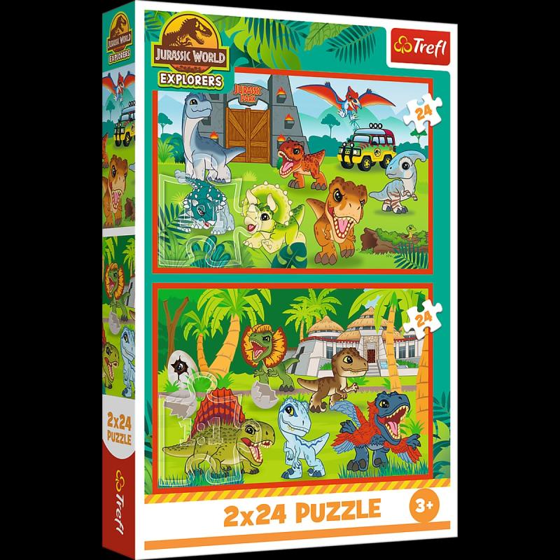 PUZZLE 2X24 TREFL MAŁE DINOZAURY JURRASIC WORLD