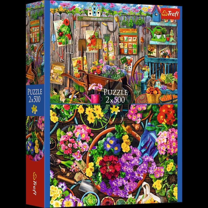 PUZZLE 2X500 TREFL PRACE W OGRODZIE